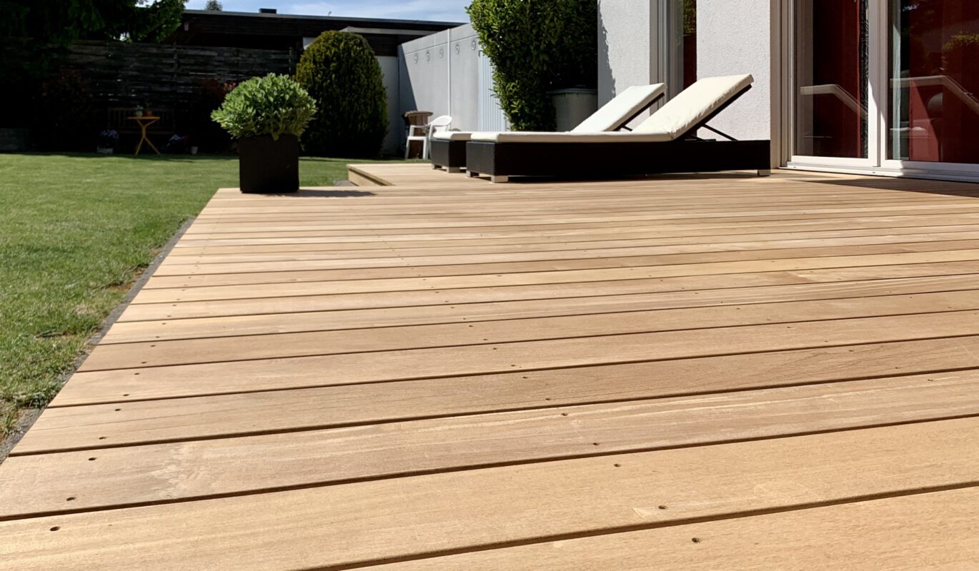 Terrassenbelag aus Garapa | bei Holz-Hauff GmbH in Leingarten