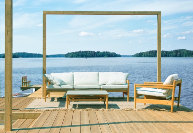 Terrasse am See mit modifizierten Terrassendielen | Holz-Hauff in Leingarten